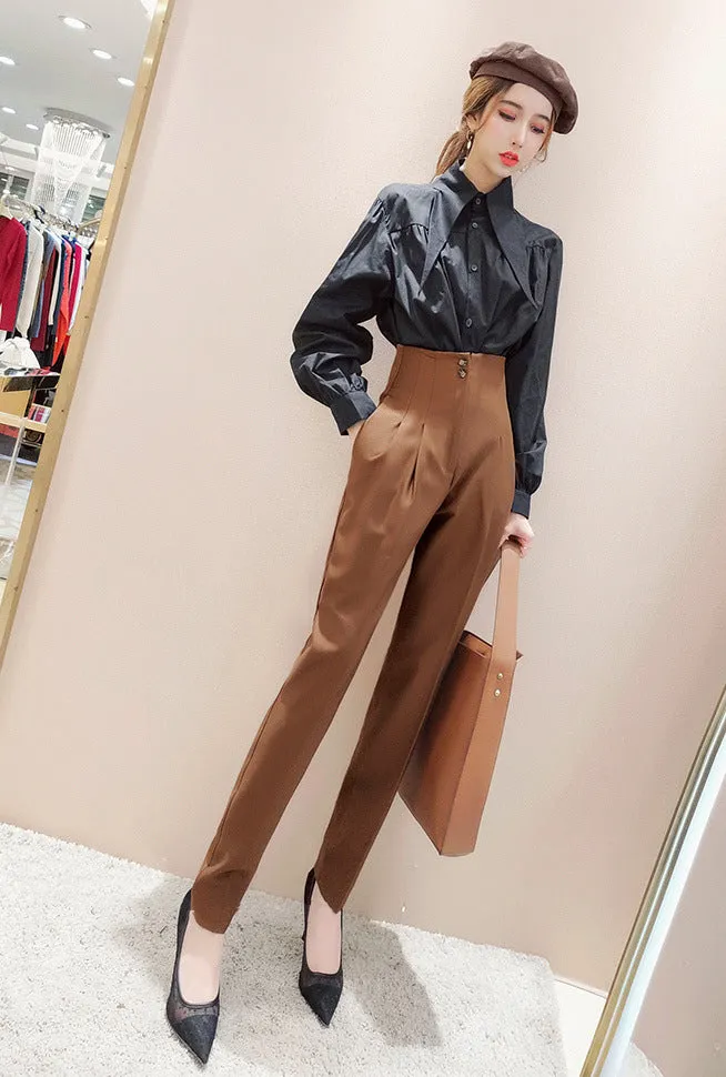 High-Waisted Office Pants With Slim Fit