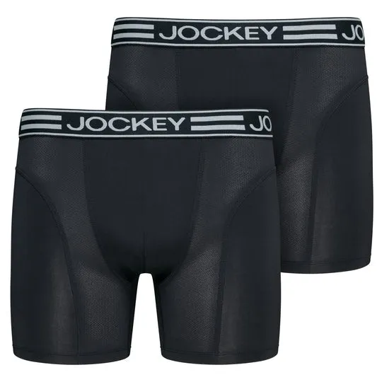 Jockey Microfiber Active 2-Pack Boxer Briefs - Black