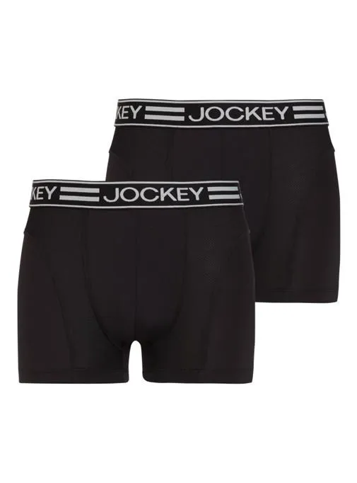 Jockey Microfiber Active 2-Pack Trunks - Black