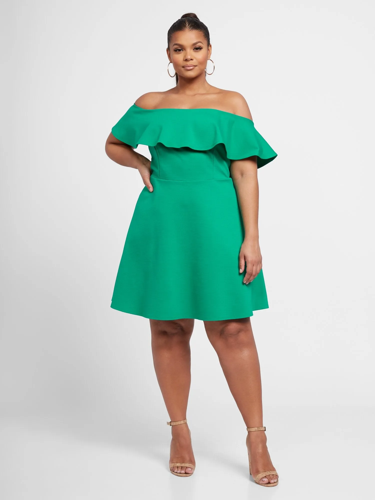 Josie Off The Shoulder Fit and Flare Dress