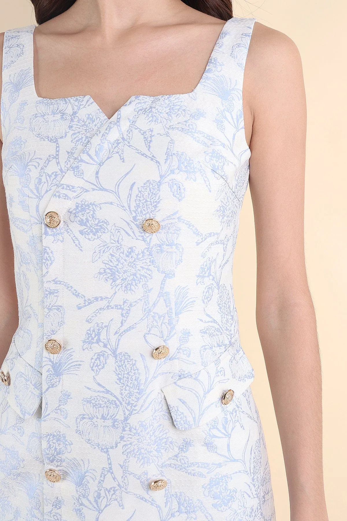 JOUR PRINTED DRESS IN BLUE