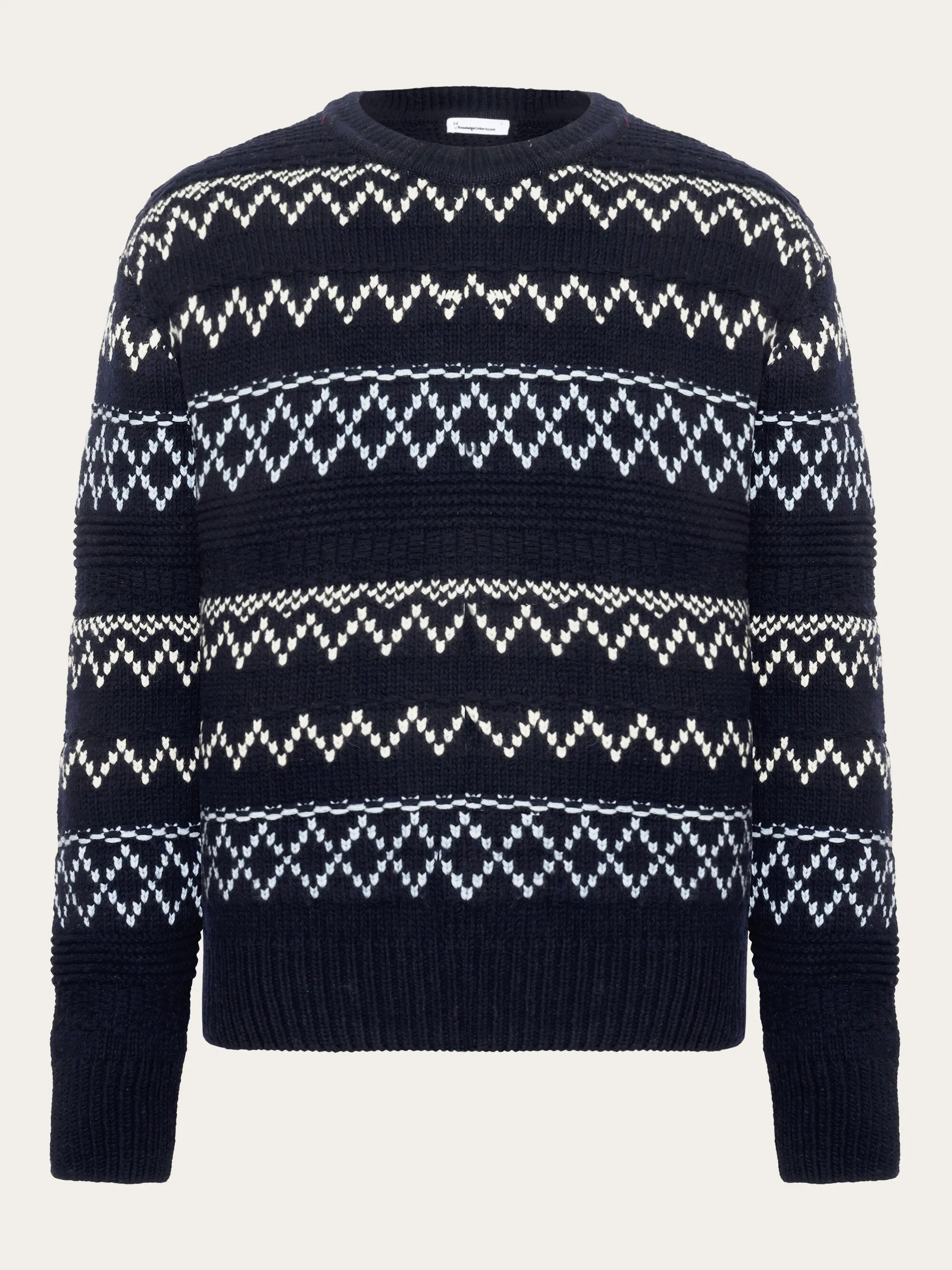 Knitted pattern crew neck - RWS - Blue stripe