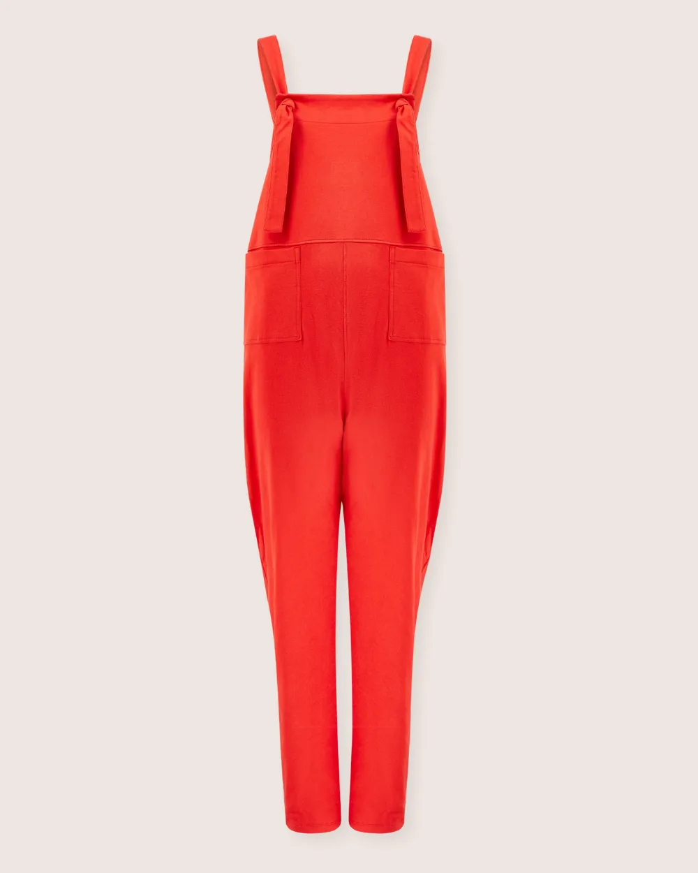 Lila Plain Red Dungarees