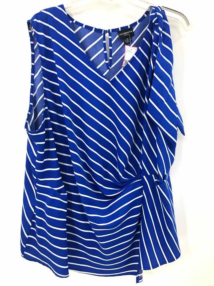 Liz Claiborne Size 3X Blue/white Stripe Blouse