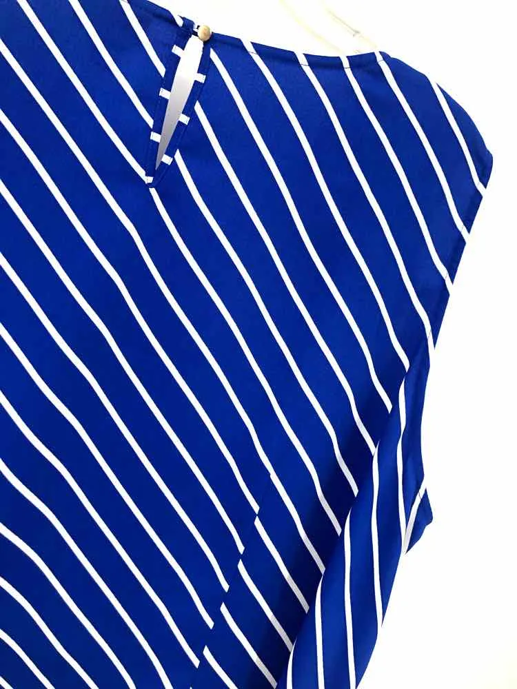 Liz Claiborne Size 3X Blue/white Stripe Blouse