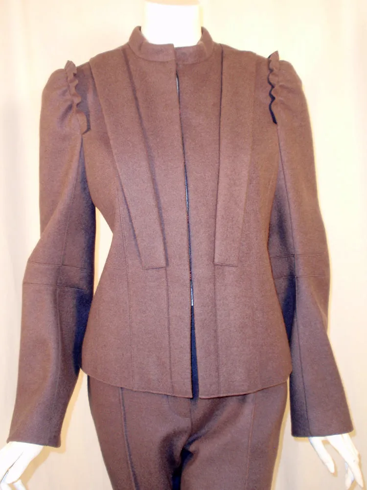 MARC JACOBS 2 pc Purple Wool Pant Suit, Jacket, and Pants Size 8