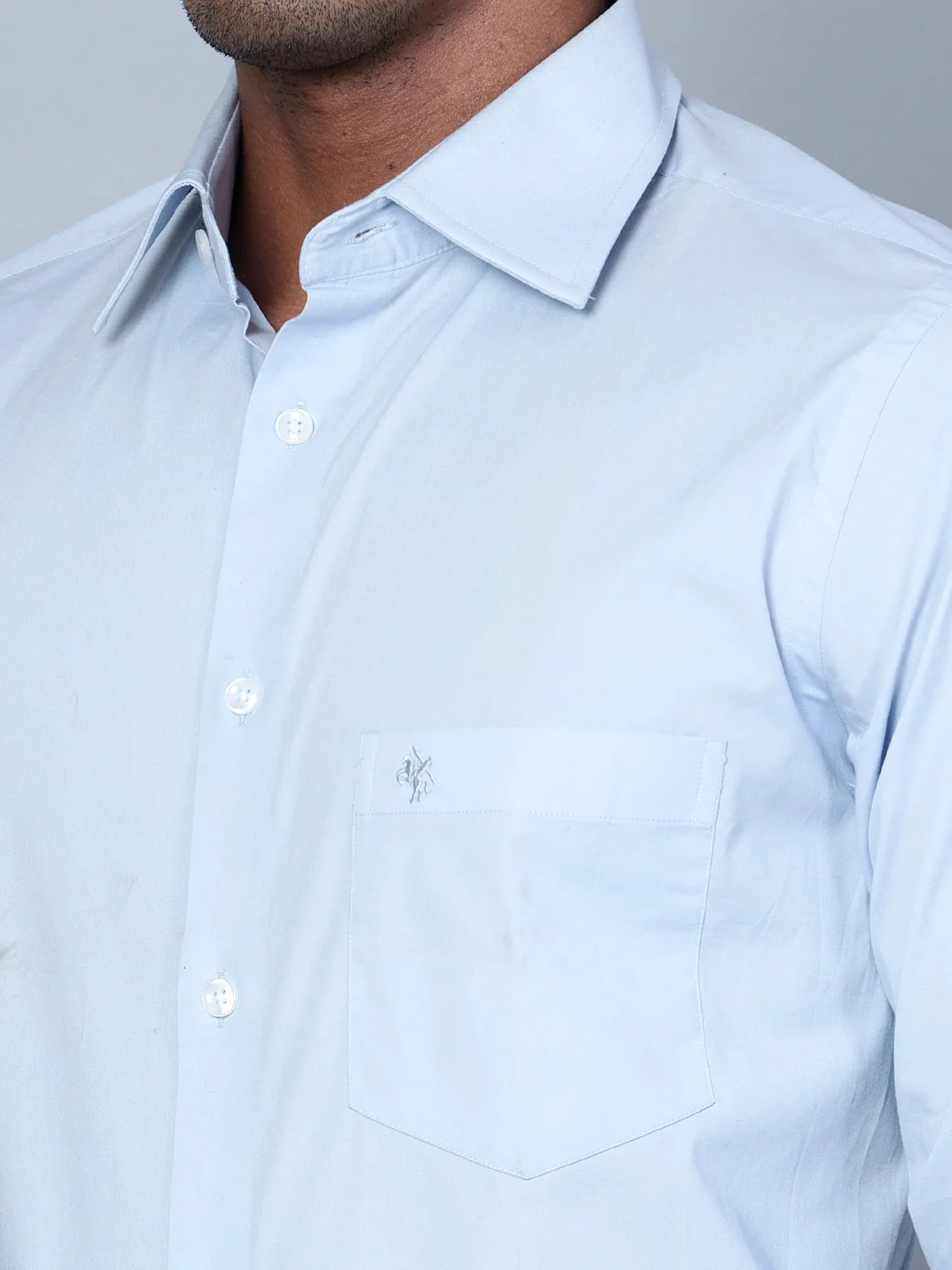 Men Sky Blue Formal Shirt