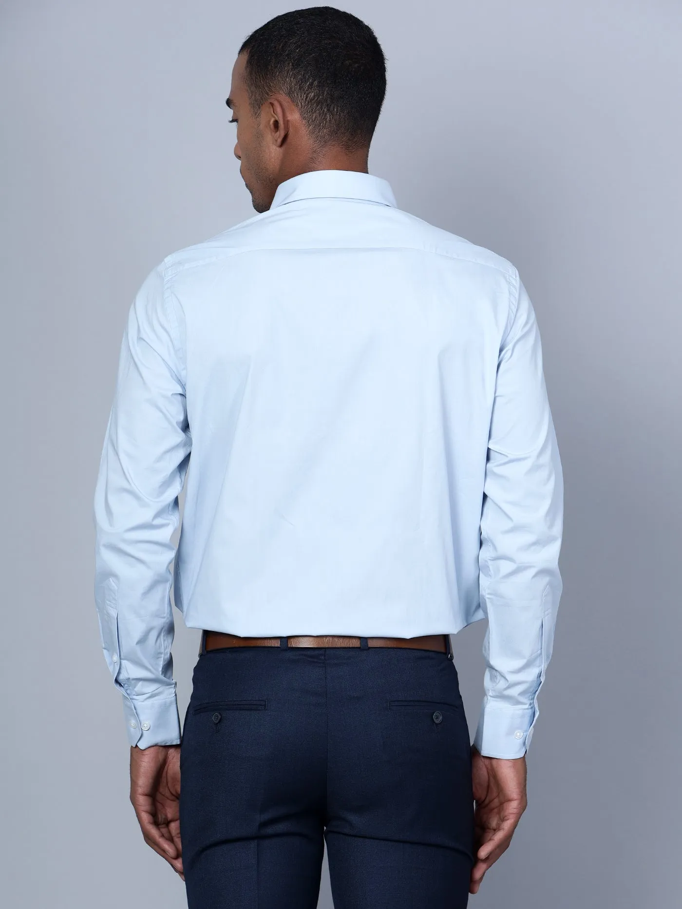 Men Sky Blue Formal Shirt