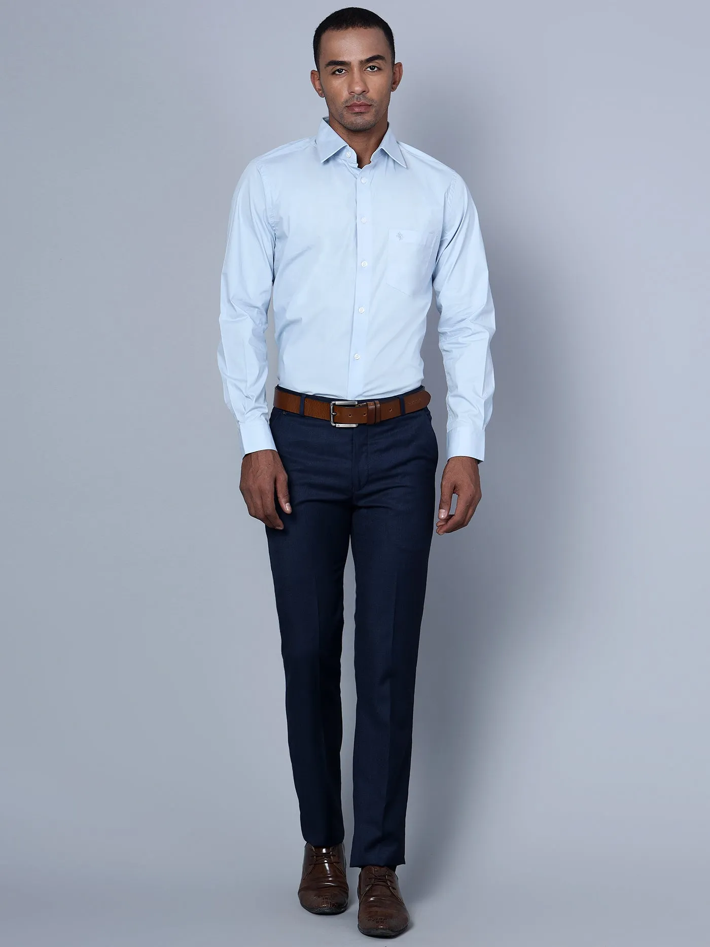 Men Sky Blue Formal Shirt