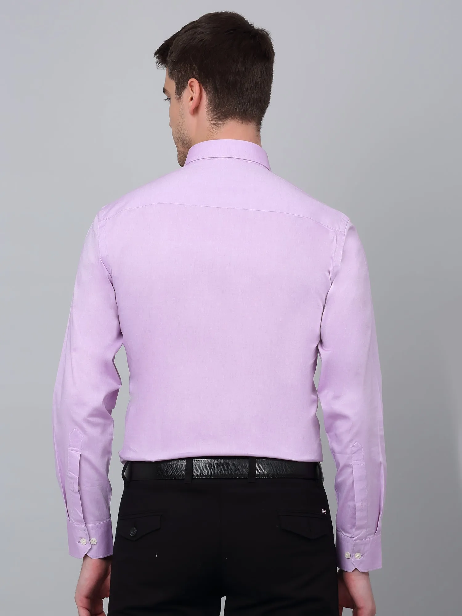 Men's Purple Formal Plain Full Sleeve Shirt