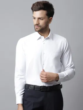 Men's White Formal Plain Full Sleeve Shirt