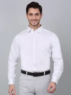 Men's White Formal Plain Full Sleeve Shirt