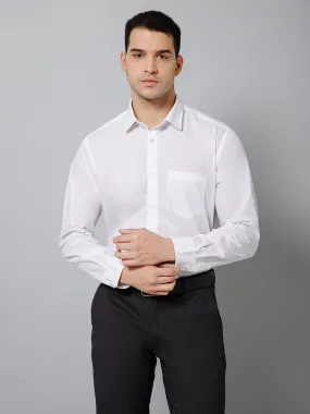 Men's White Formal Plain Full Sleeve Shirt