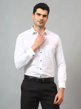 Men's White Formal Plain Full Sleeve Shirt