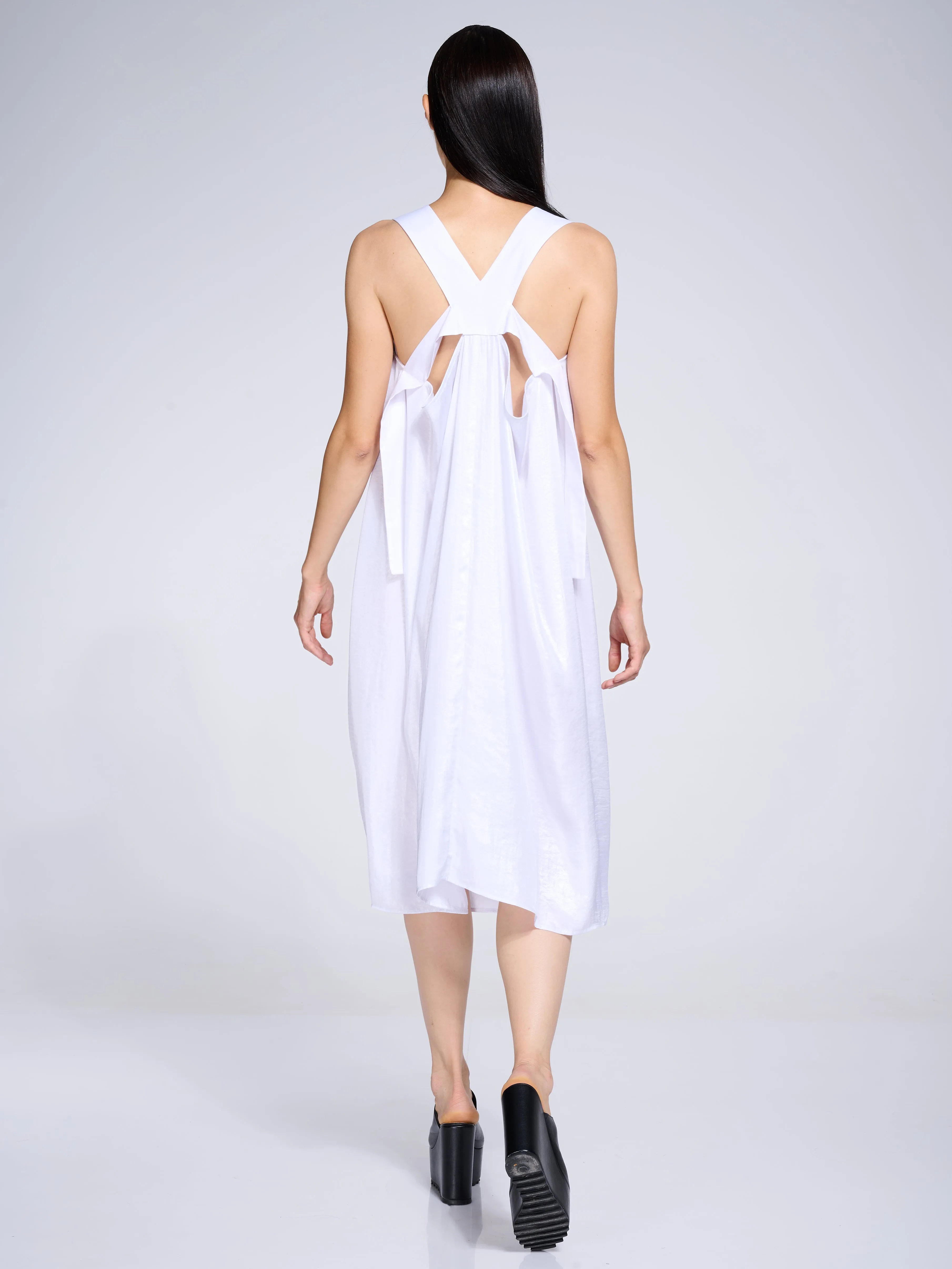 Midi Slip Satin White Dress