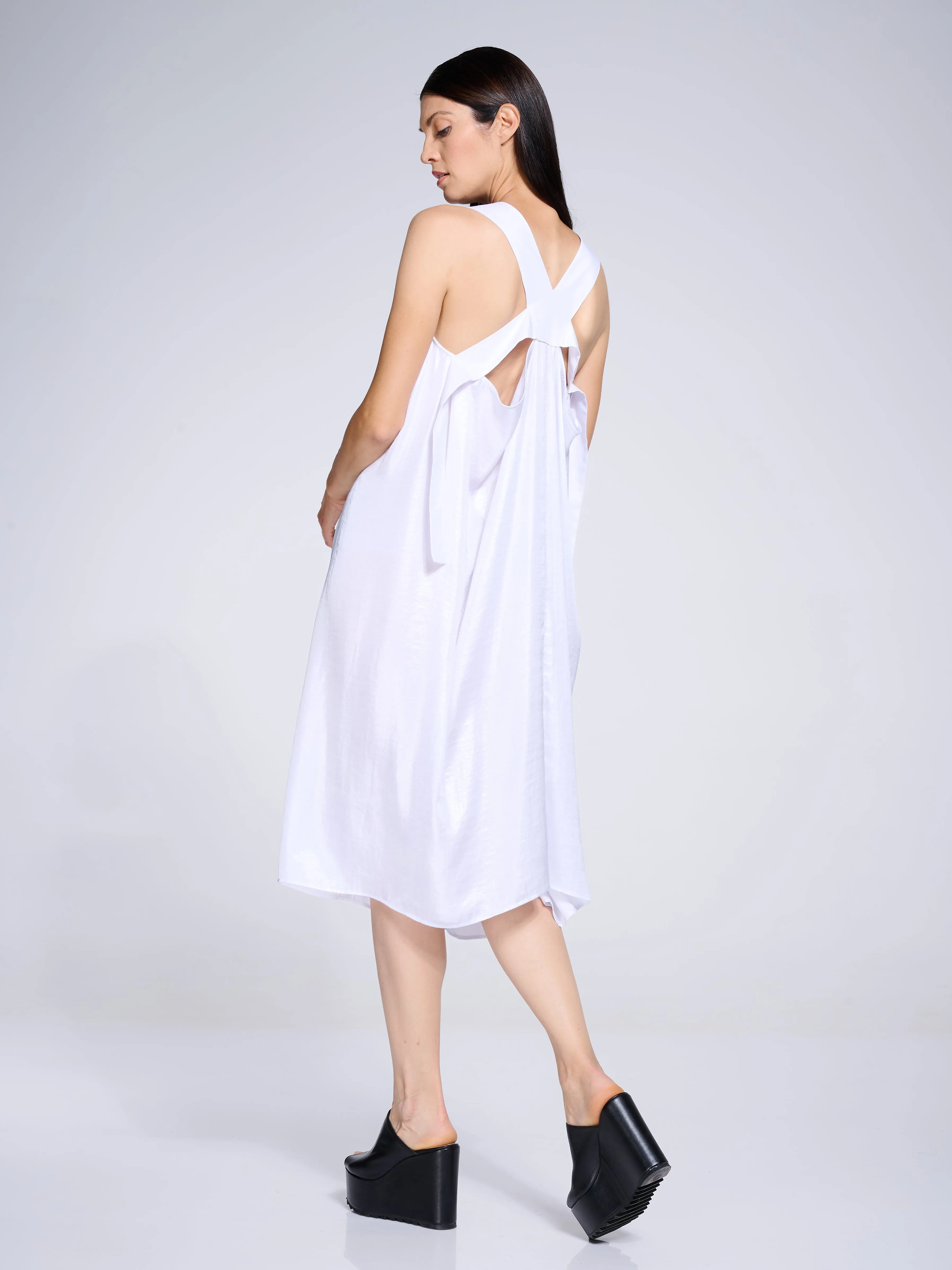 Midi Slip Satin White Dress