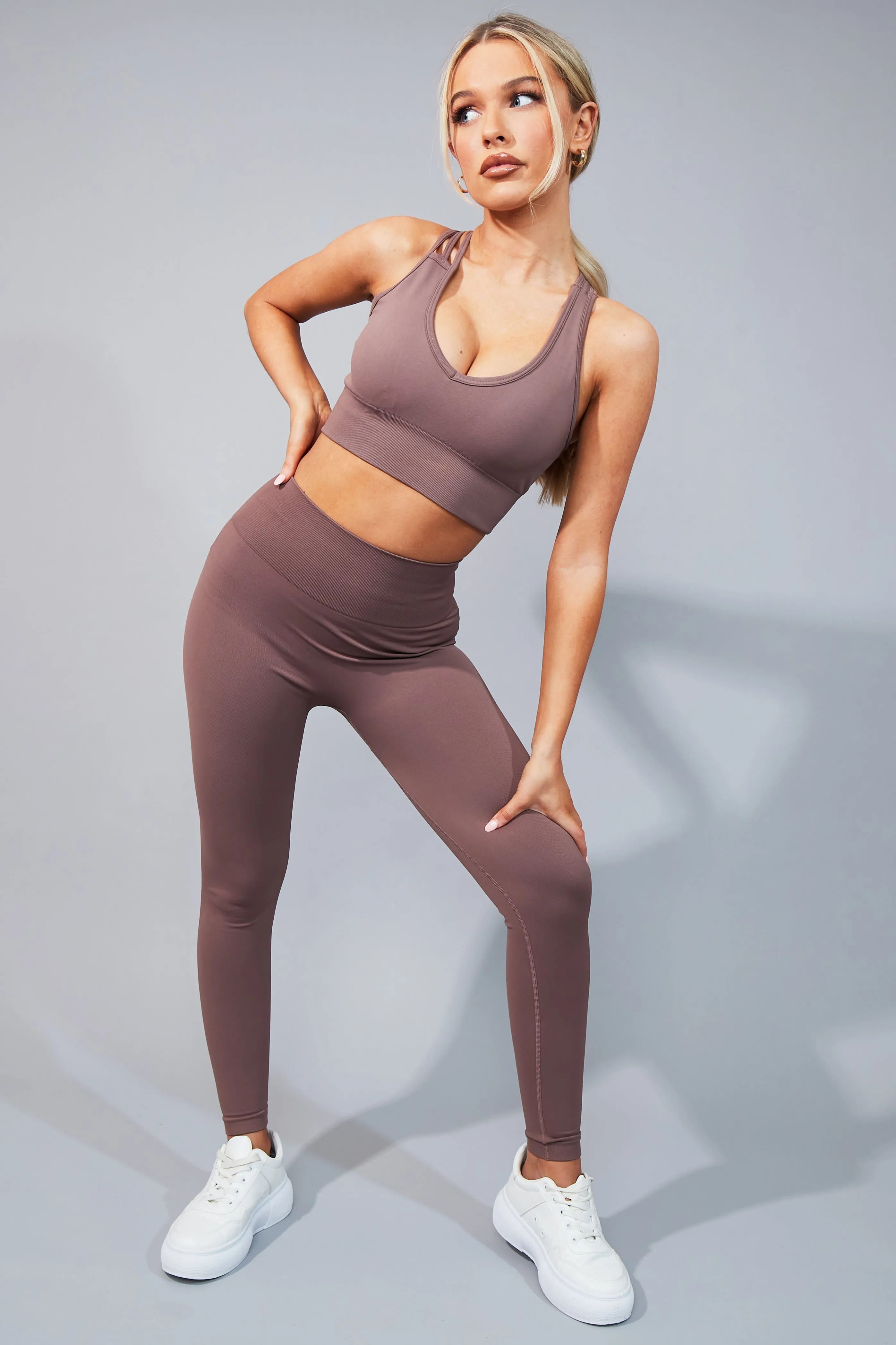 Mocha Seamless Gym Leggings - Chiara