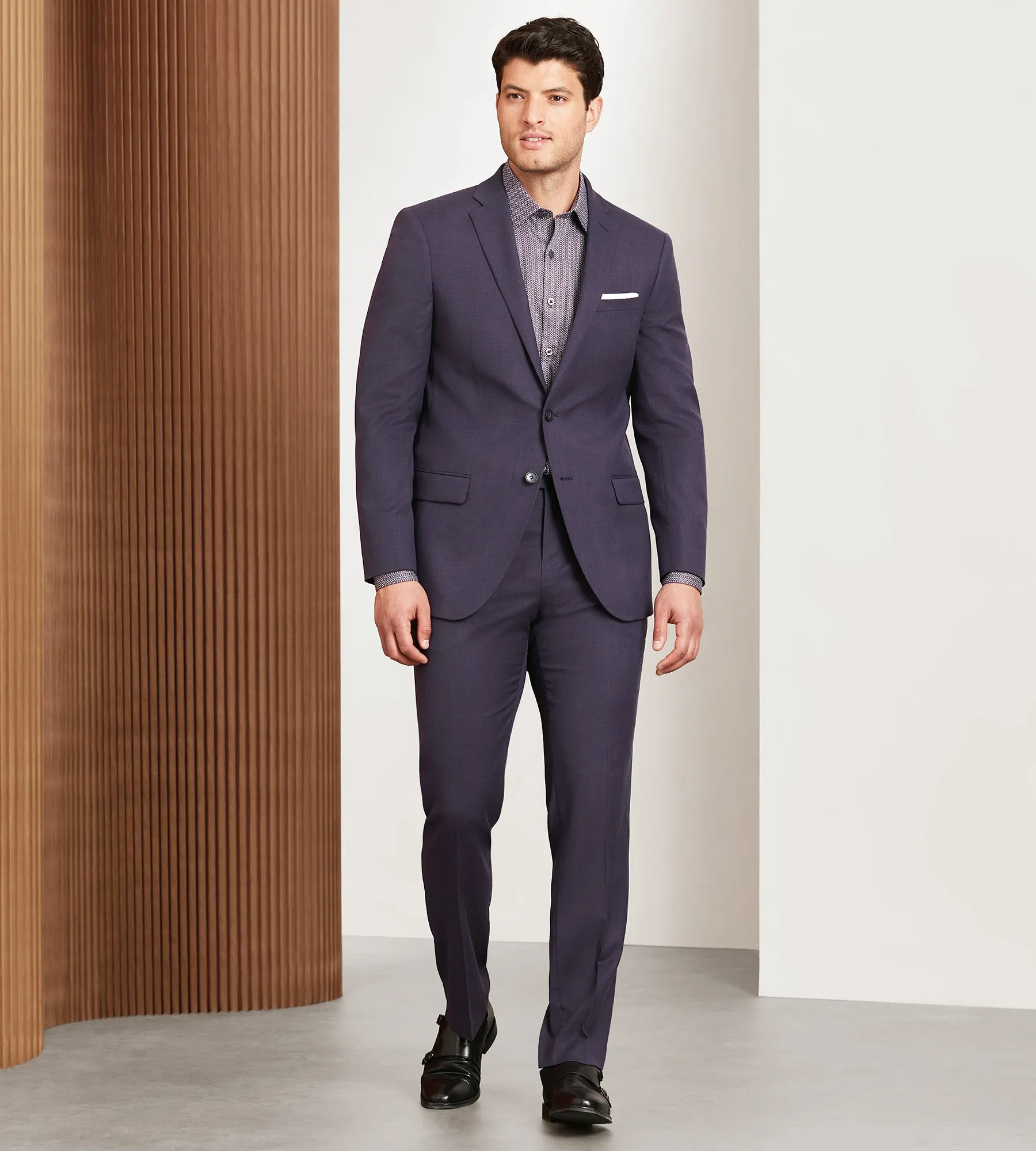 Modern Fit Deep Purple Solid Suit Jacket