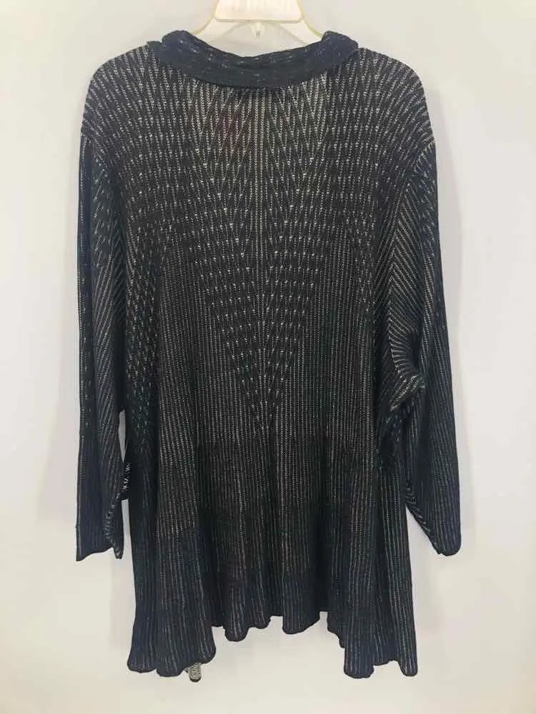 Nic & Zoe Size 3X Black/tan Stripe Duster