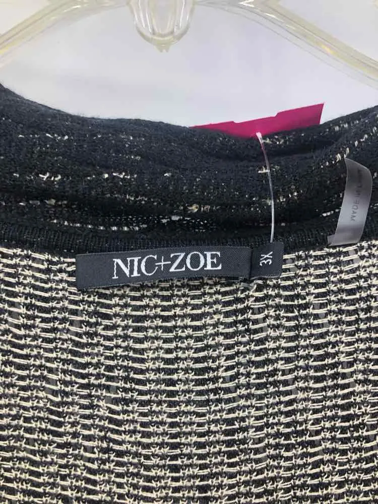 Nic & Zoe Size 3X Black/tan Stripe Duster