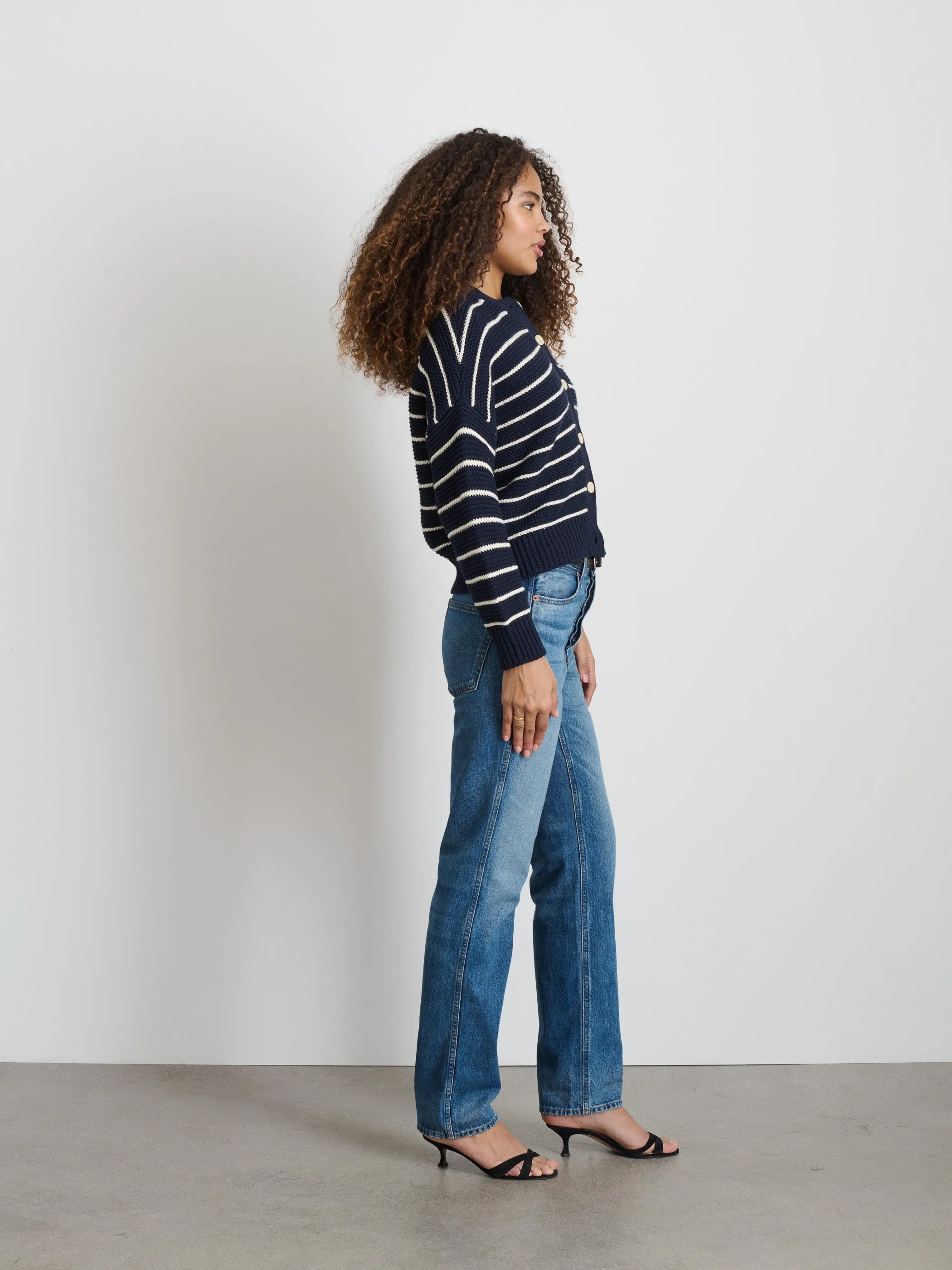 Nico Striped Cardigan in Cotton