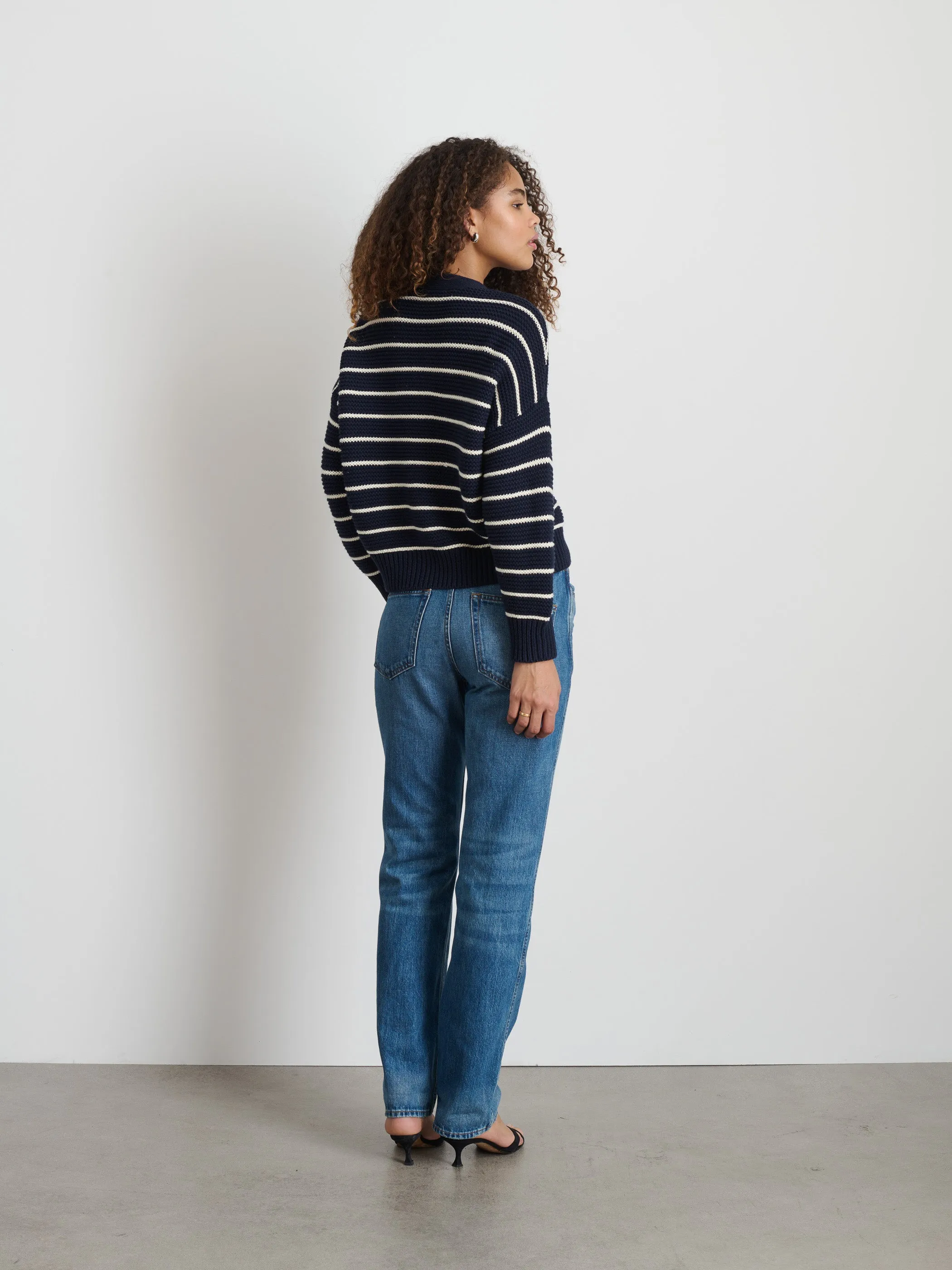 Nico Striped Cardigan in Cotton