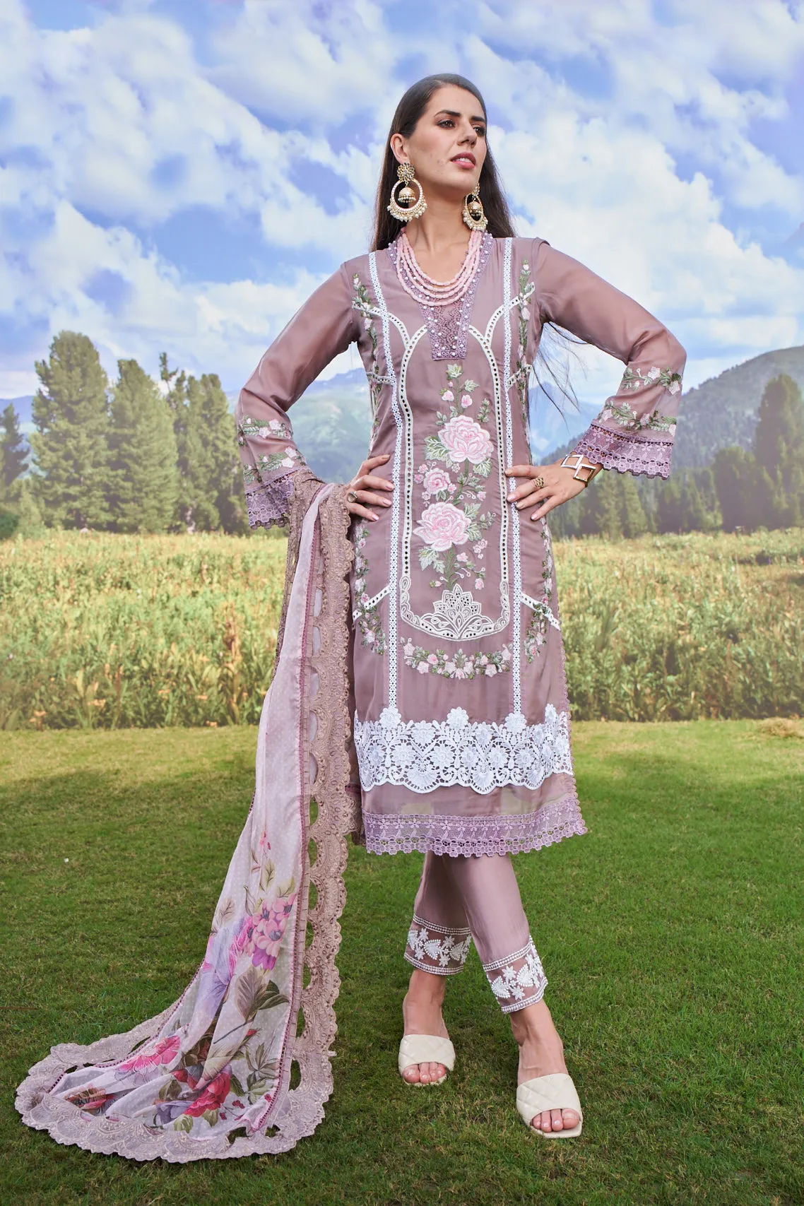 Noori Raisin Full Heavy Work Premium Pakistani Suit Set