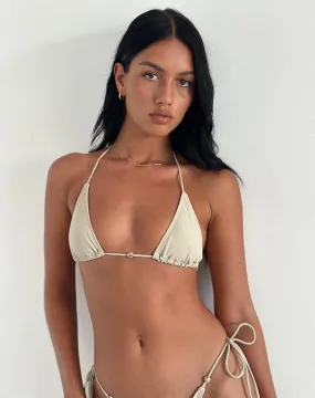 Pami Bikini Top in Nude with Single Bead