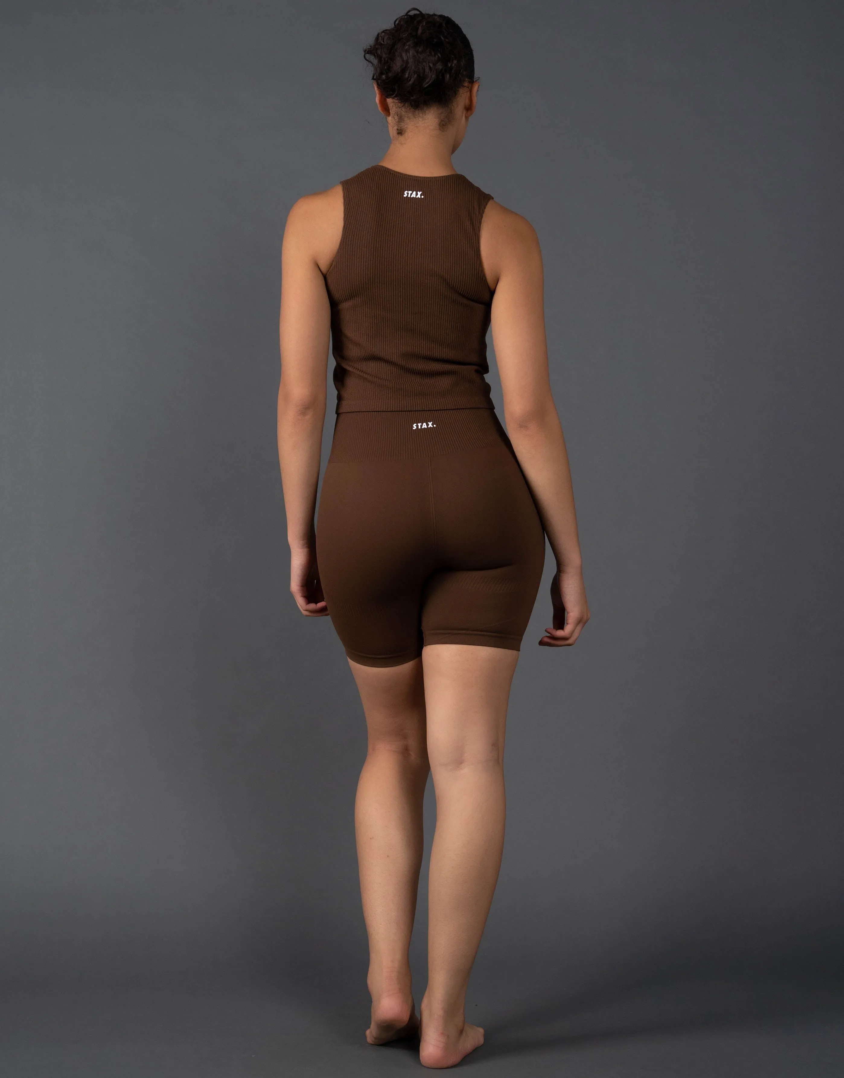 Premium Seamless Cropped Singlet Lounge V5.1 - Bark