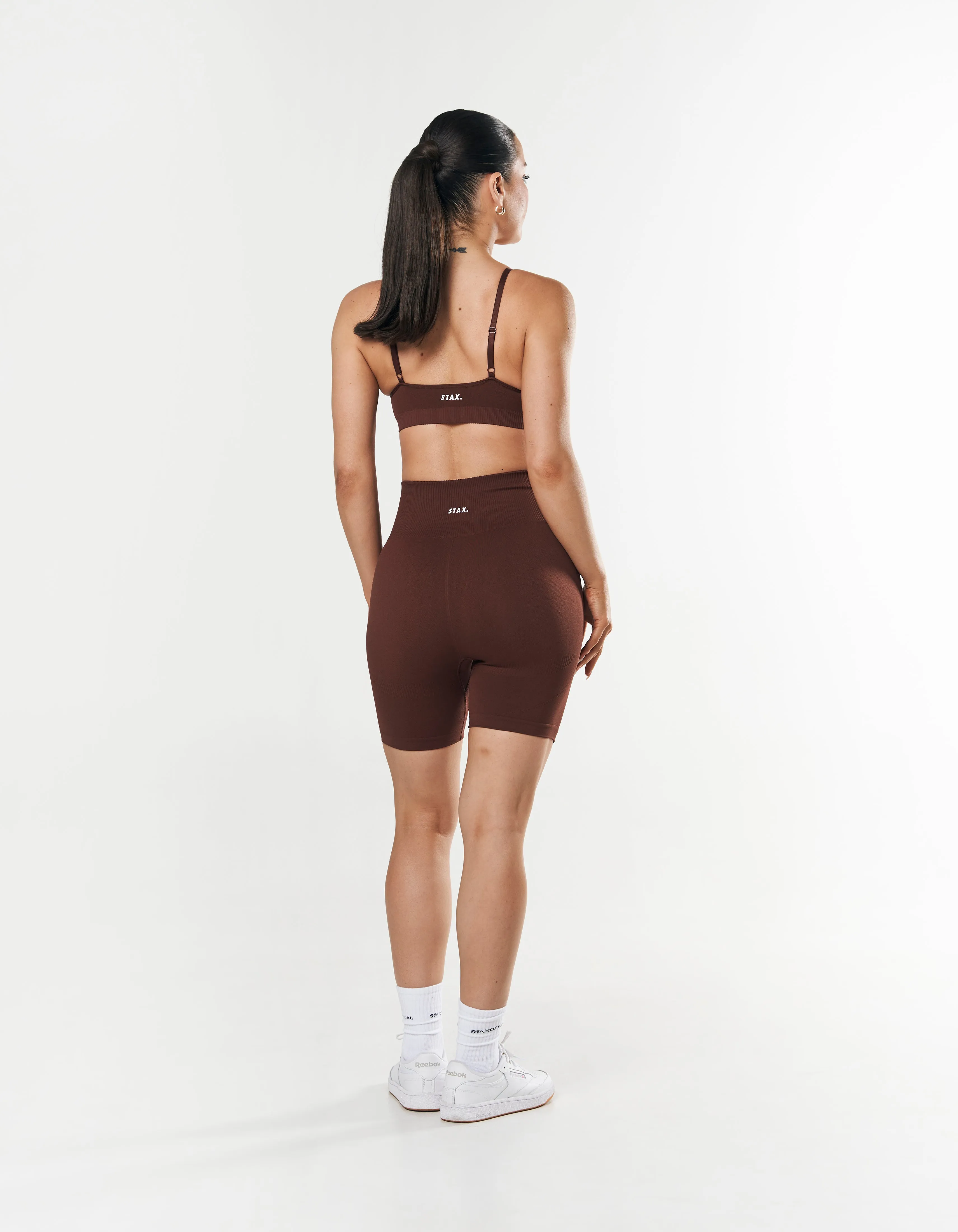 Premium Seamless Midi Bike Shorts - Umber