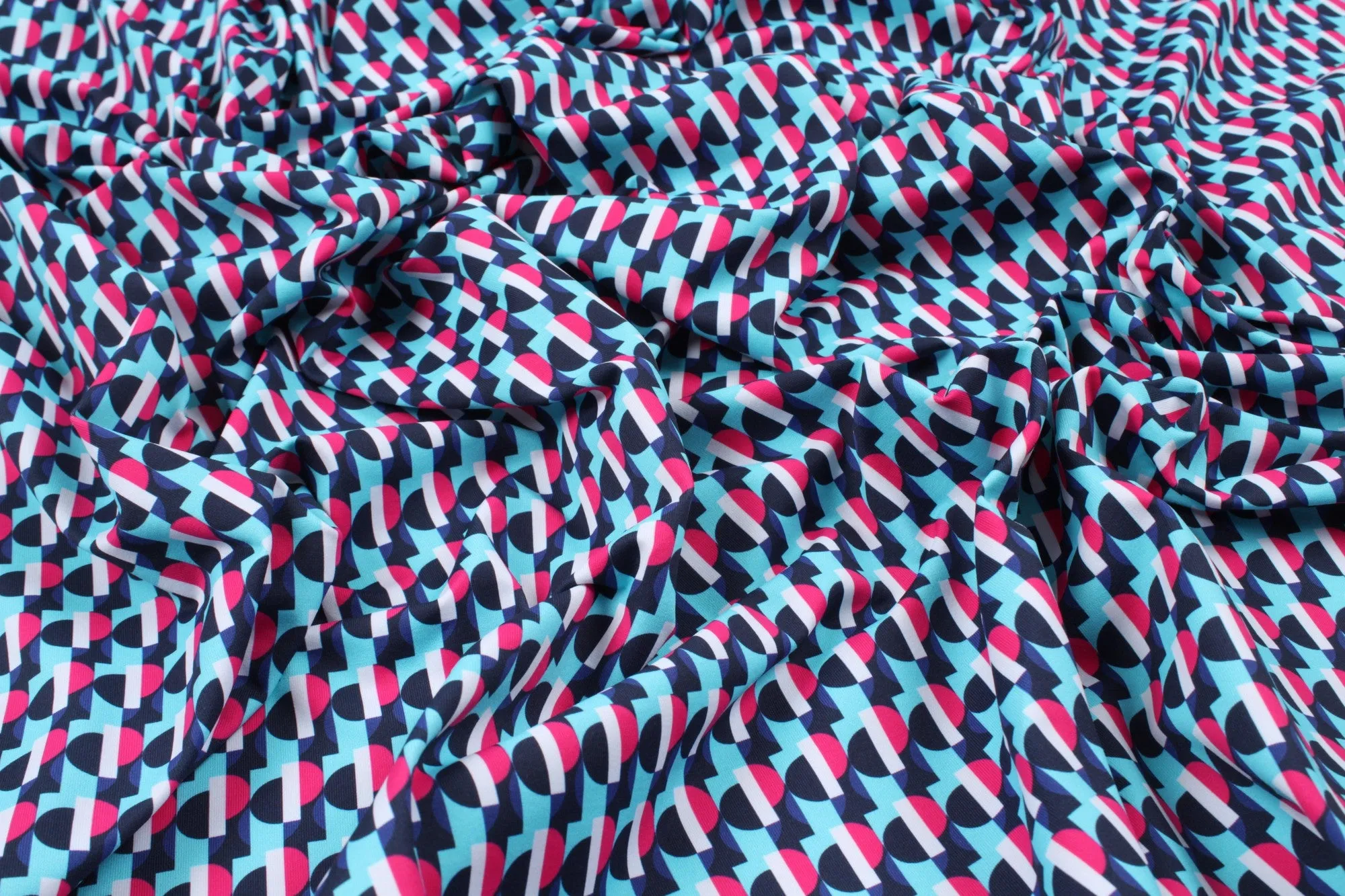 Printed Jersey for Swimwear and Sportswear - Geometric Print (1 Meter Remnant)