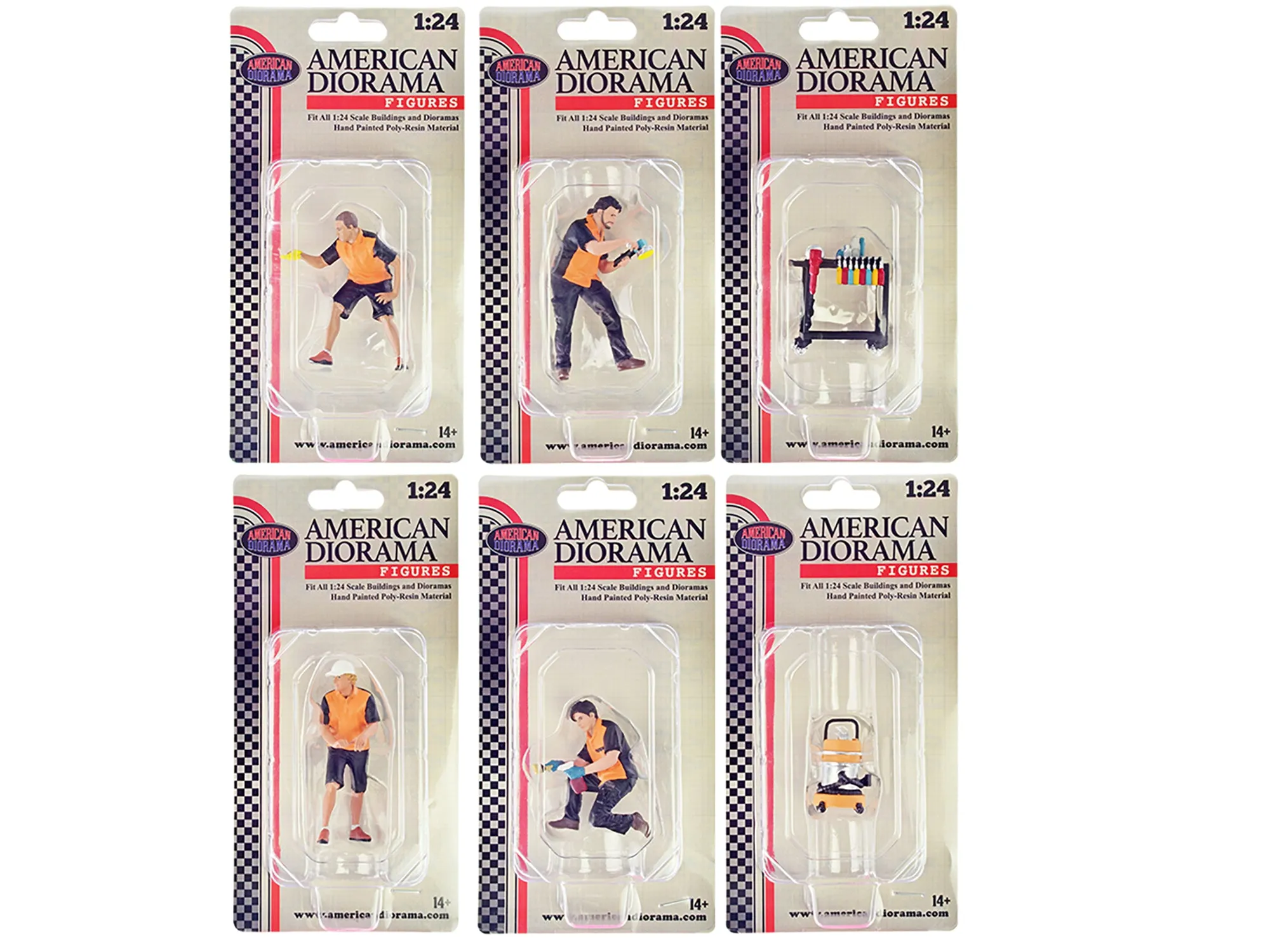 "Detail Masters" 6 piece Figure Set for 1/24 Scale Models by American Diorama