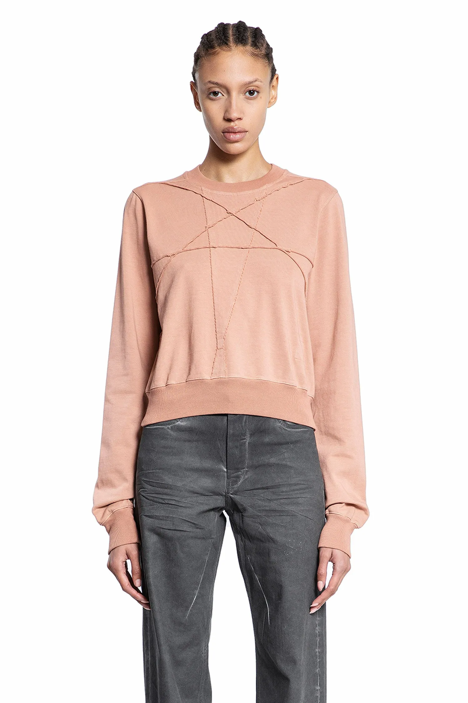 RICK OWENS DRKSHDW WOMAN PINK SWEATSHIRTS