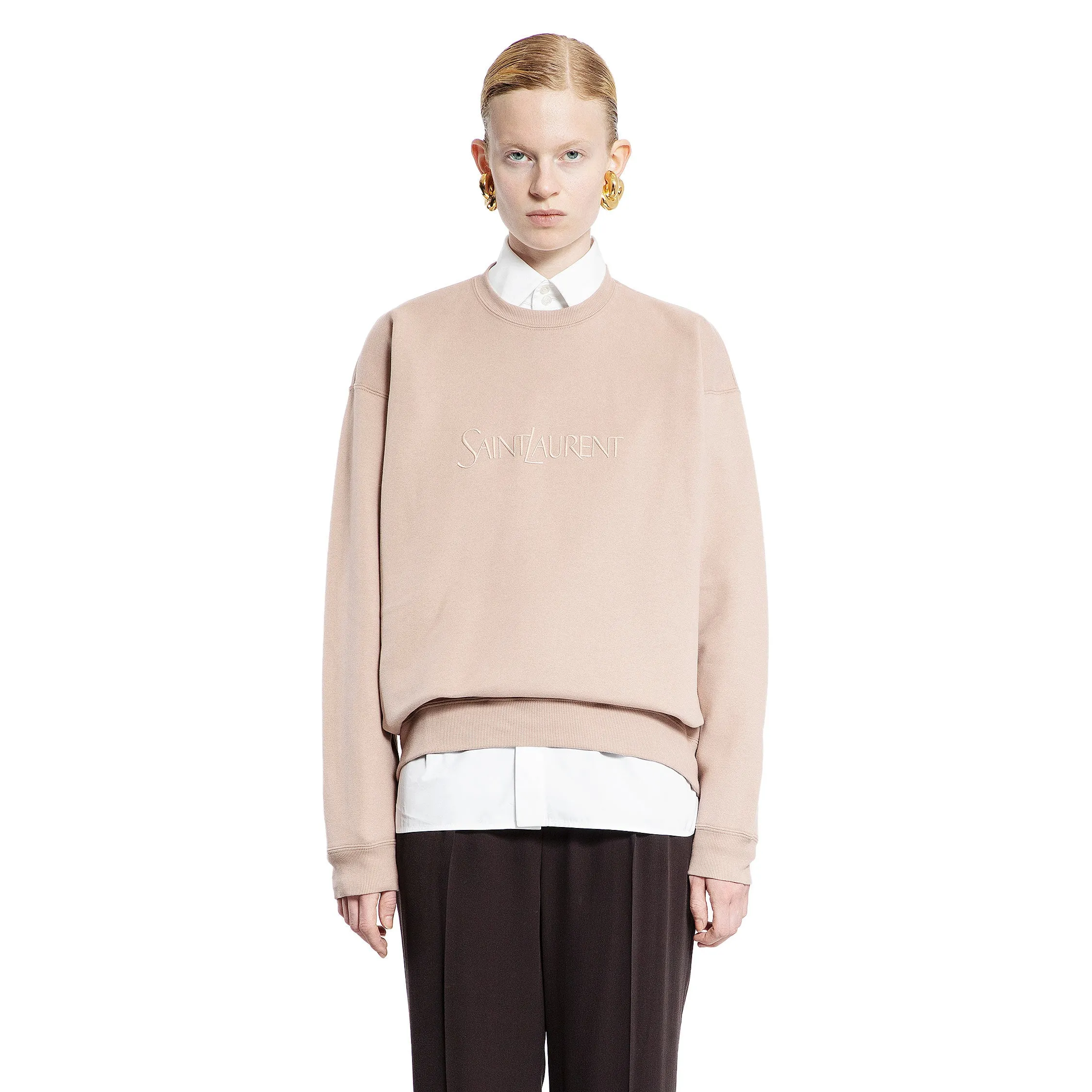 SAINT LAURENT WOMAN PINK SWEATSHIRTS