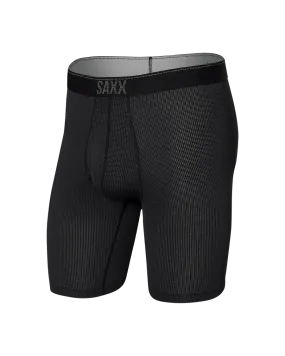 Saxx Underwear Quest Quick-Dry Mesh Performance Long Boxer Brief 8, Black