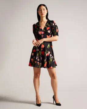 Sienno Mini Puff Sleeve Tea Dress