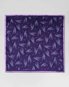 Silk Purple Printed Pocket Square - Rosemerry