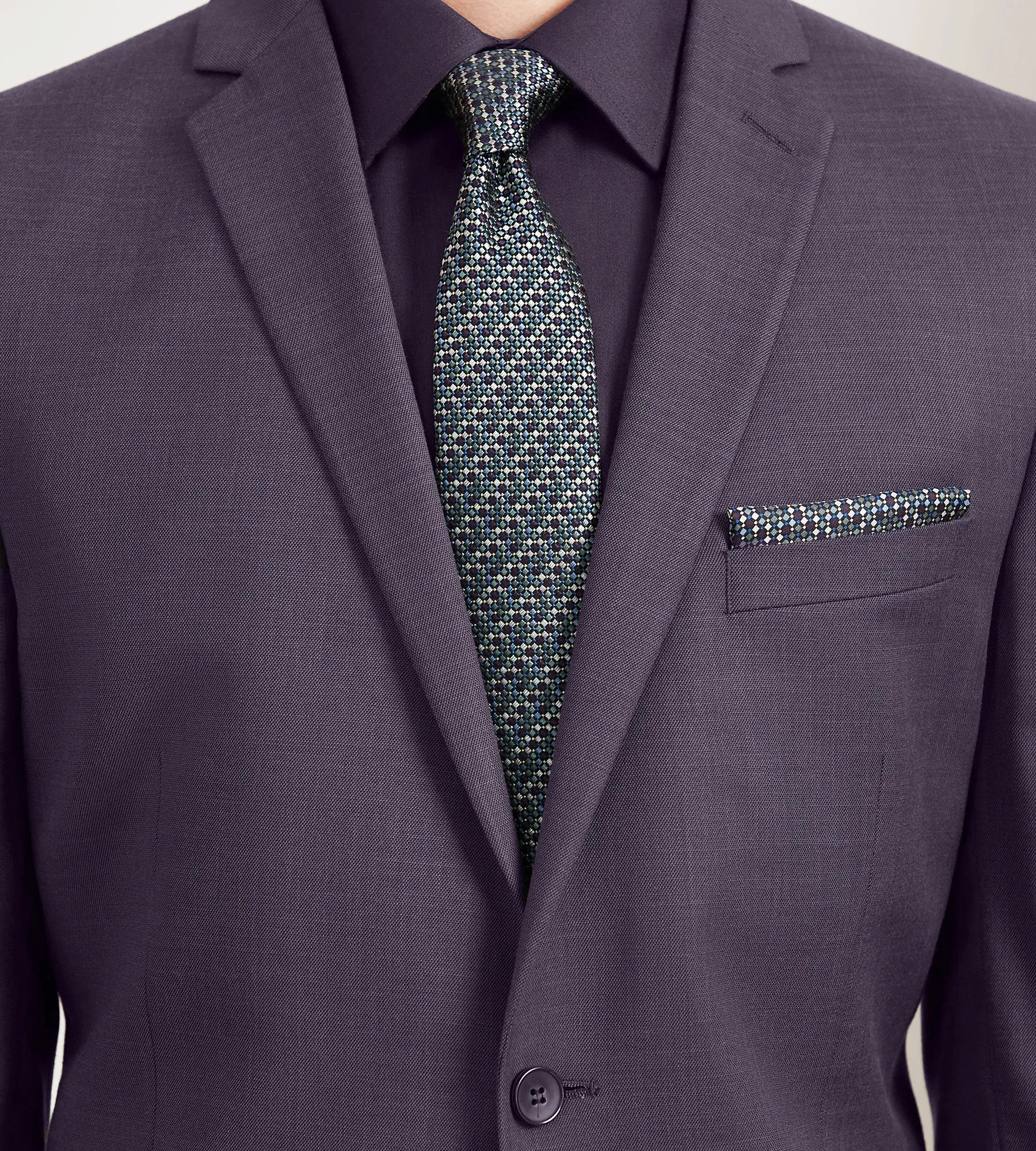 Slim Fit Deep Purple Solid Suit Jacket