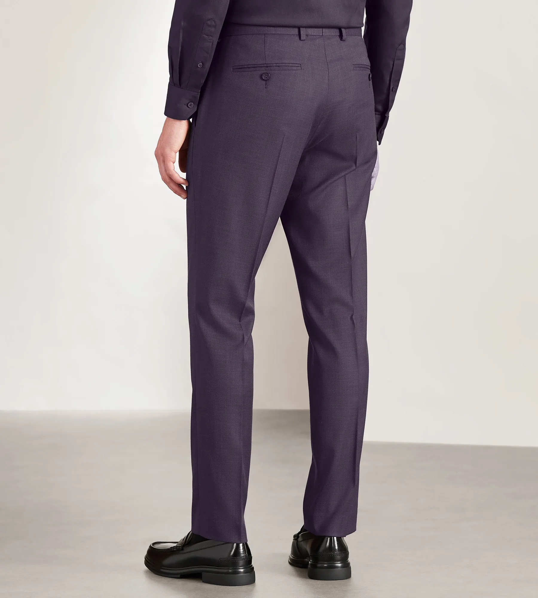 Slim Fit Deep Purple Solid Suit Pants