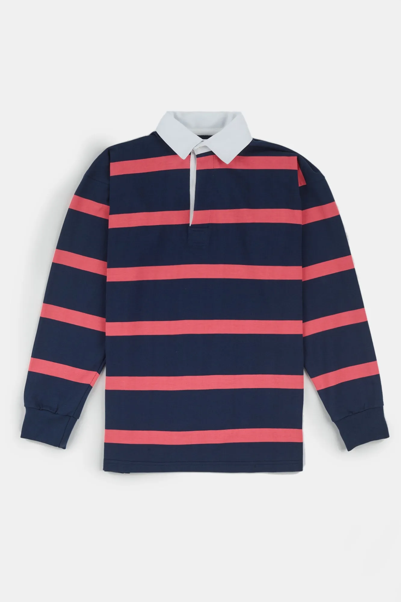 Stripe Rugby Shirt - Navy/Pink