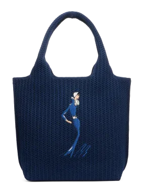 Sutton City Tote - Navy Stripe - Small