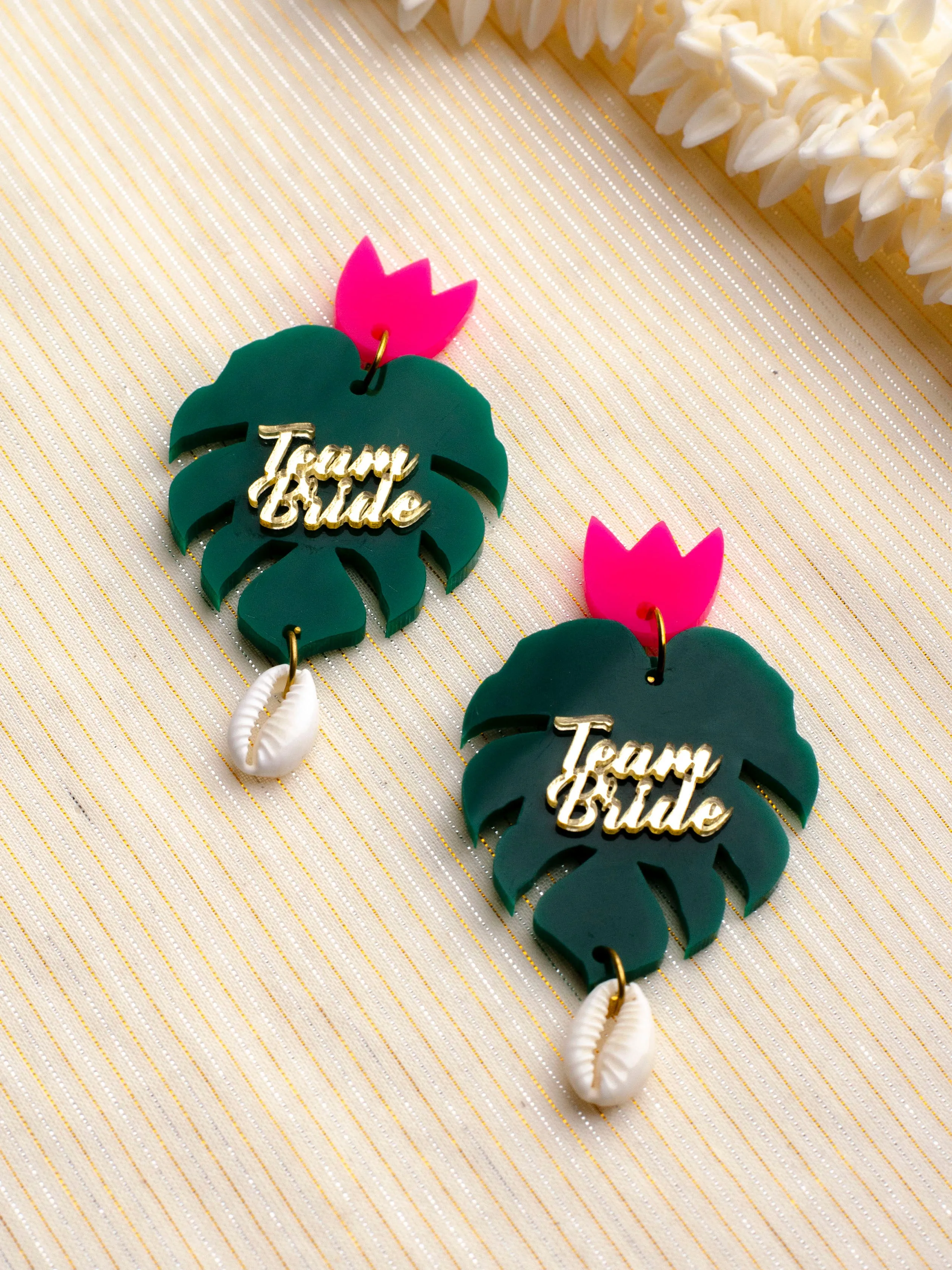 Team Bride Tropical Earrings