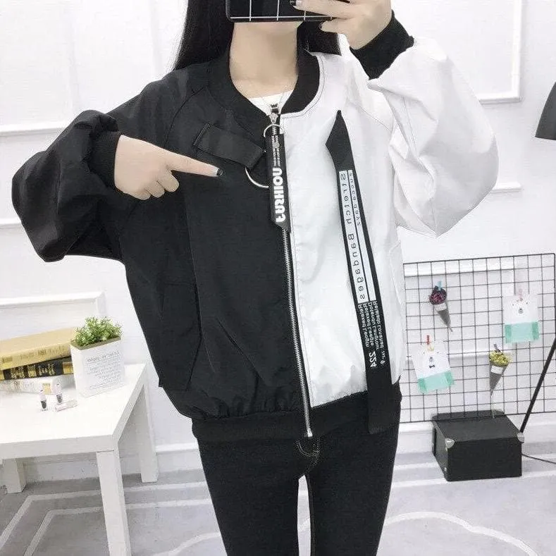 Two-Colored Jacket With Streetwear Details