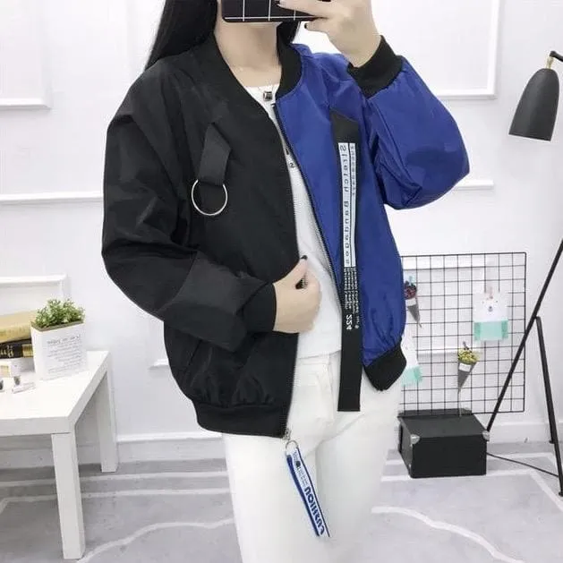 Two-Colored Jacket With Streetwear Details