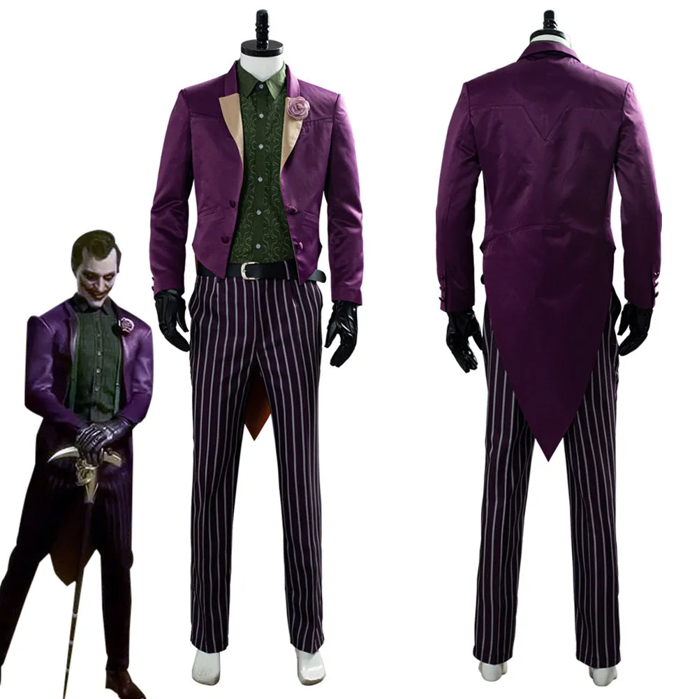 VeeGet VeeGet Mortal Kombat 11 The Joker Coat Pants Costume for Halloween Carnival Suit Cosplay Costume SMan