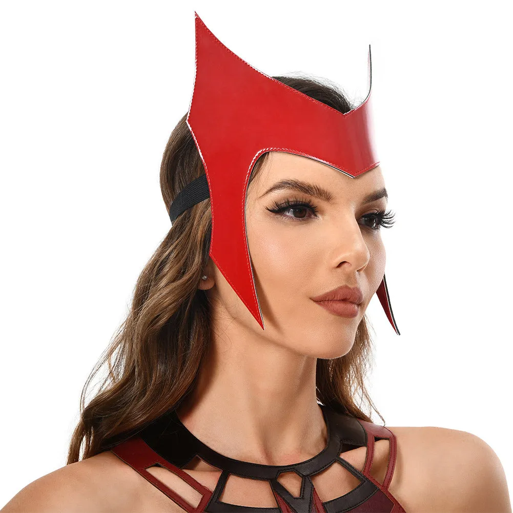 Wanda Vision Scarlet Witch Mask Cosplay PU Masks Helmet Masquerade Halloween Party Costume Props