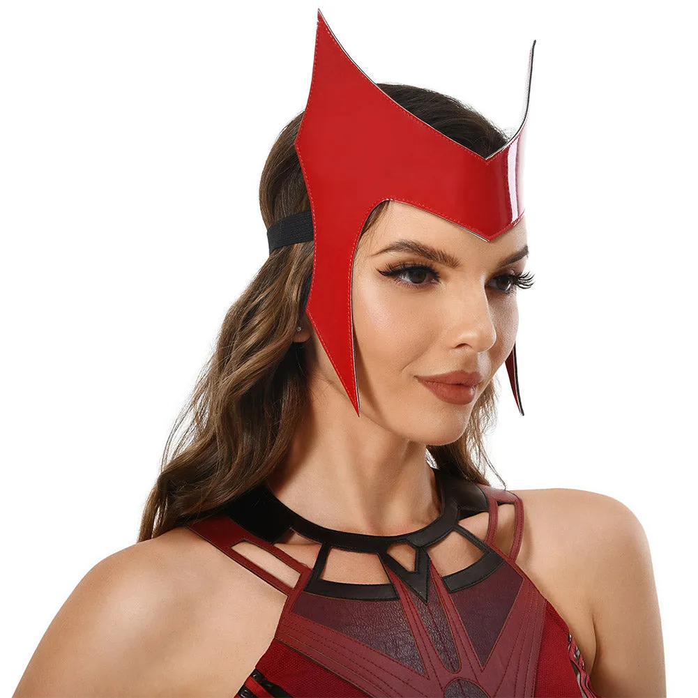 Wanda Vision Scarlet Witch Mask Cosplay PU Masks Helmet Masquerade Halloween Party Costume Props