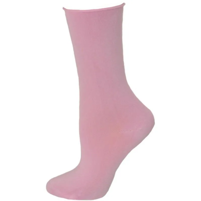 Women's Bamboo Socks - Roll Top Colorful Crew 3-Pair Packs