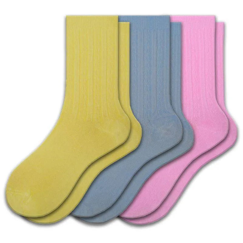 Women's Bamboo Socks, Women's Cable Pattern Crew Bamboo Socks - 3 Pair Pack